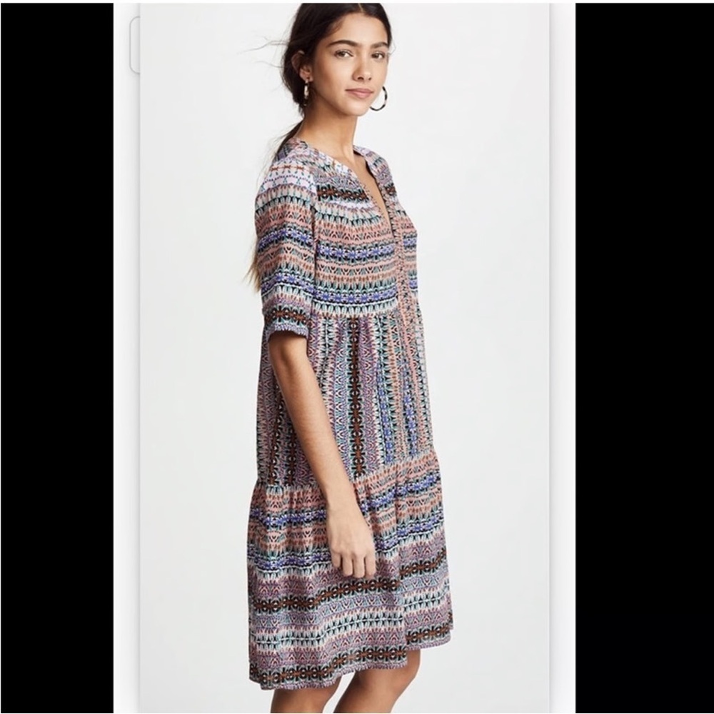 Xirena Billie‎ Print Partial Button Down Boho Dress size XS